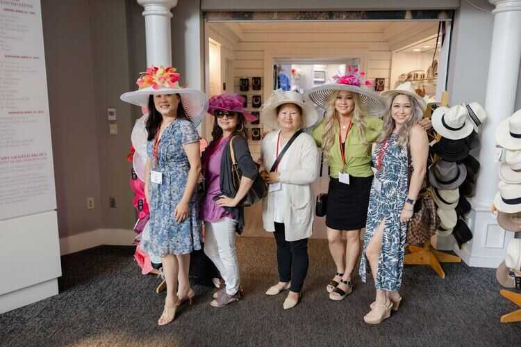 women with hats